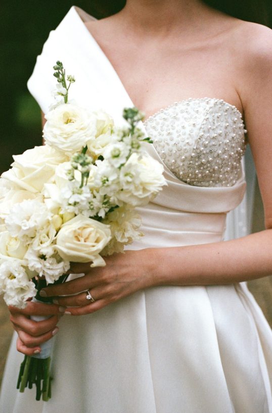 Detail of the bridal bouquet